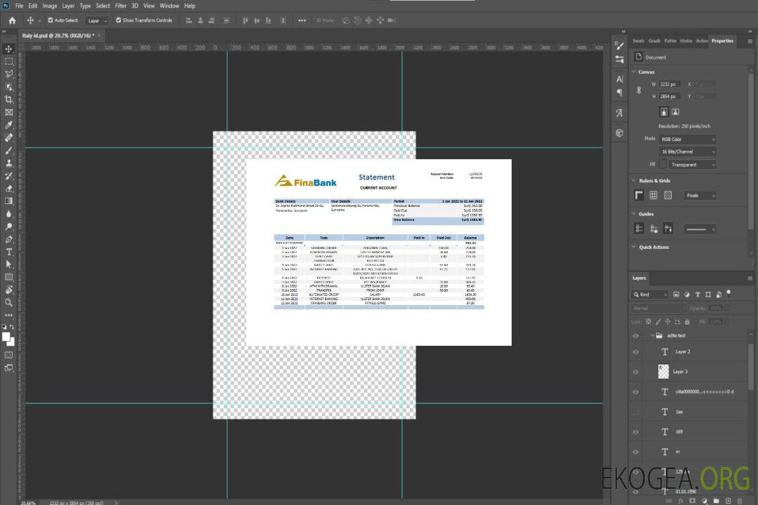 Relevé de la Finabank du Suriname template Relevé de la Finabank du Suriname template